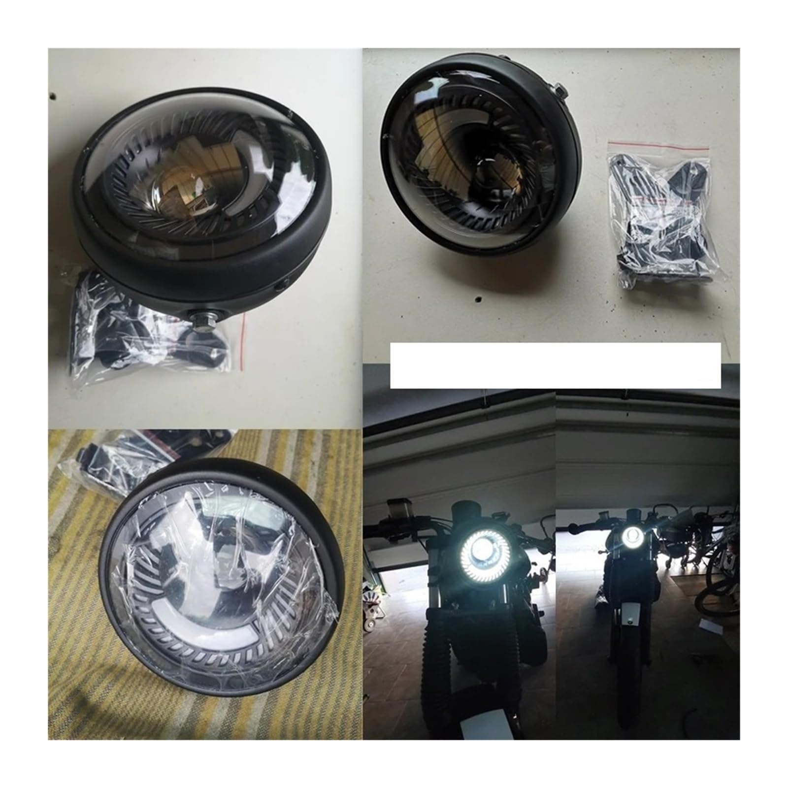 Faro Principale Per Moto Da 6,5 ​​pollici Retro Rotondo 12v 26w 6500k Con Kit Staffa Parti Modificate Fanale Anteriore Moto