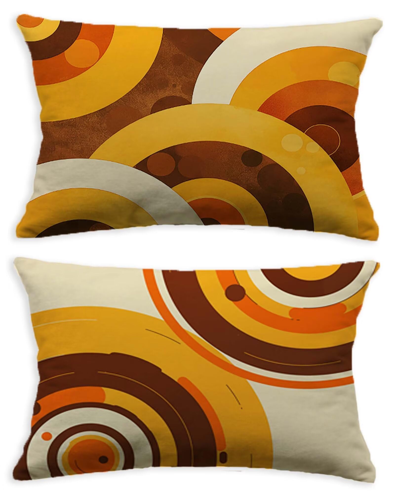 Coussin Nordique Orange en Velours Recto Verso d'Exception O-615C