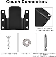 Vista 3 de 4 piezas de sofá seccional universal entrelazado, conectores de sofá seccionales, soporte de conector de sofá