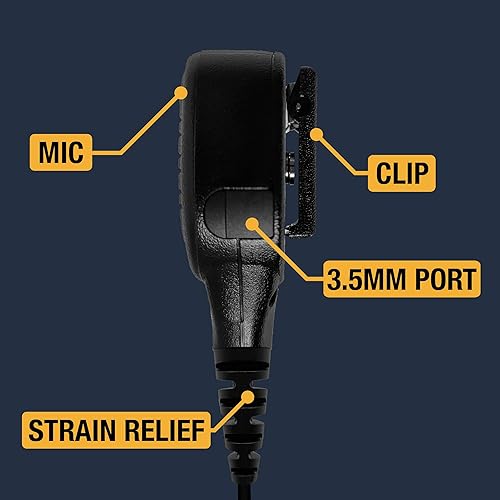 Miniatura 3 de SHEEPDOG MICROPHONES SD20-MT9 - Micrófono de altavoz de hombro remoto de policía, compatible con radios bidireccionales Motorola APX 4000 APX 6000