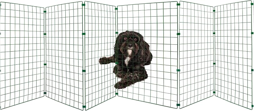 Freestanding Indoor Dog Barrier/Fence - Room/Hallway Divider, Folding Puppy Gate, Folding Portable Fence for Indoors, Puppy Gate, Adjustable Secure Fence 5 Panels, 75cm High