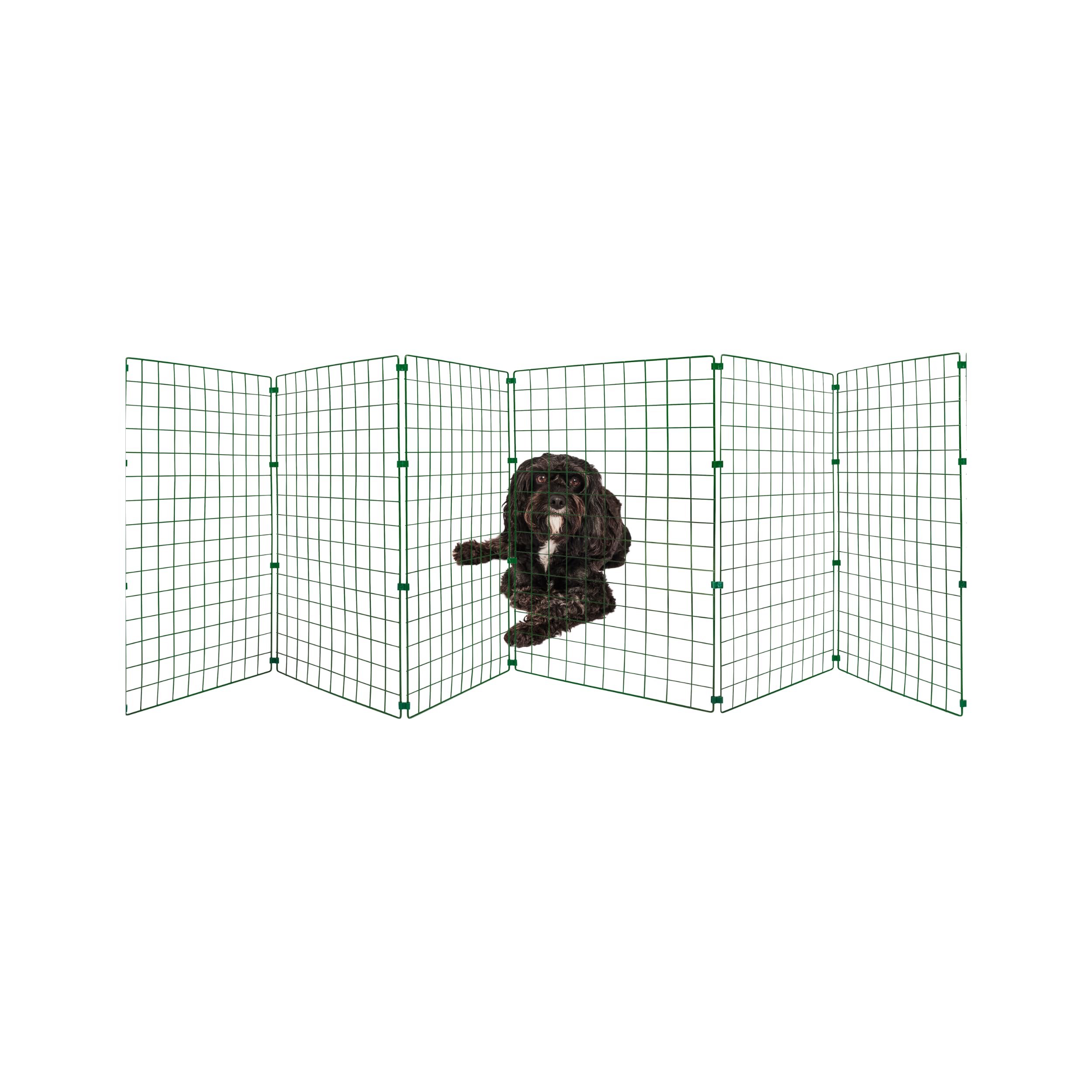 Freestanding Indoor Dog Barrier/Fence - Room/Hallway Divider, Folding Puppy Gate, Folding Portable Fence for Indoors, Puppy Gate, Adjustable Secure Fence (6 Panels, 60cm High) — view 10