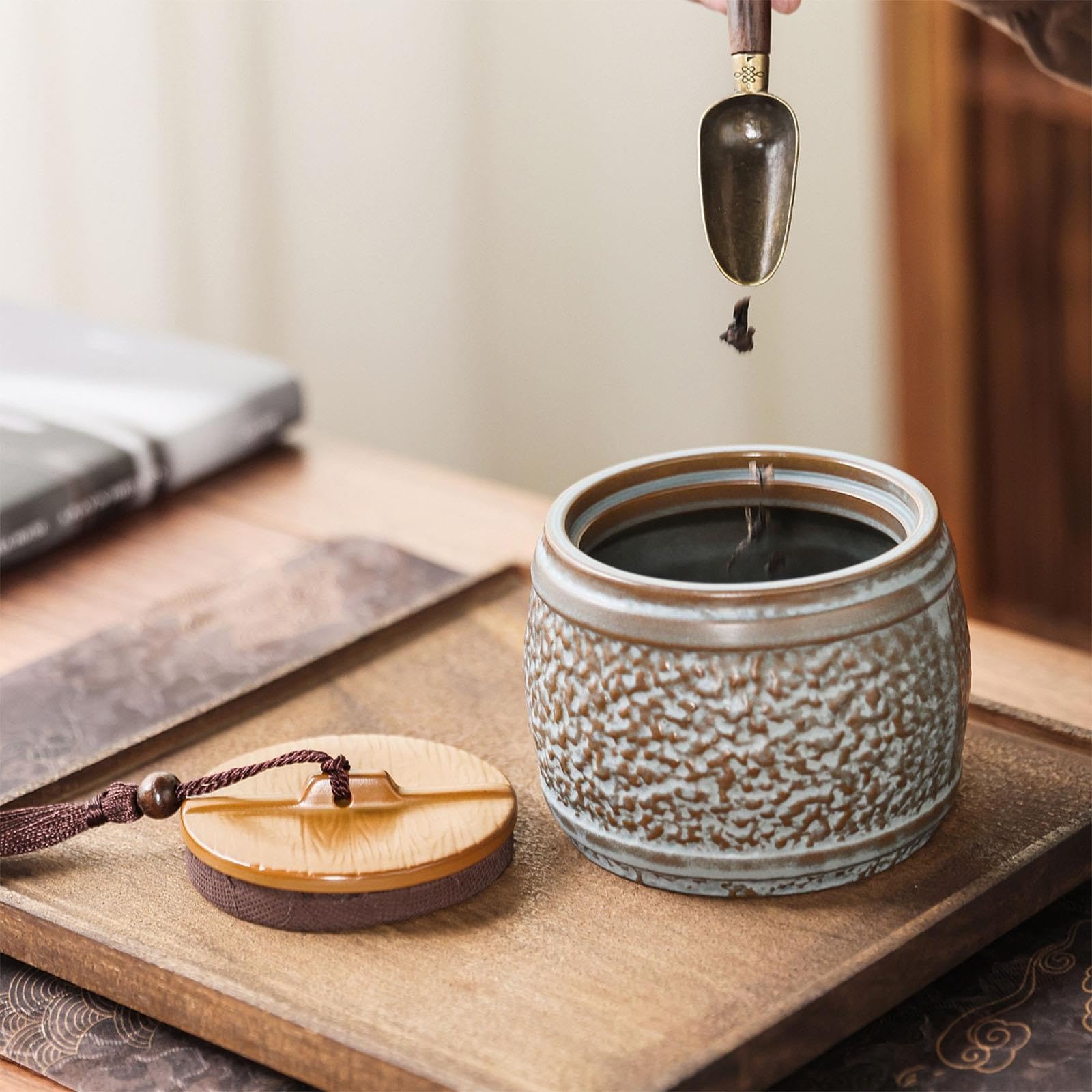 Boîte De Rangement En Céramique Le Thé, Boîtes À Sucre Vintage Tea Caddy