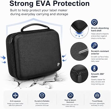 PAIYULE Case Compatible with DYMO Label Maker LabelManager 160/280 Portable Label Maker, Tag Printer Storage Organizer for AC Adapter, Tape Cartirdges and More Accessories(Box Only) Black