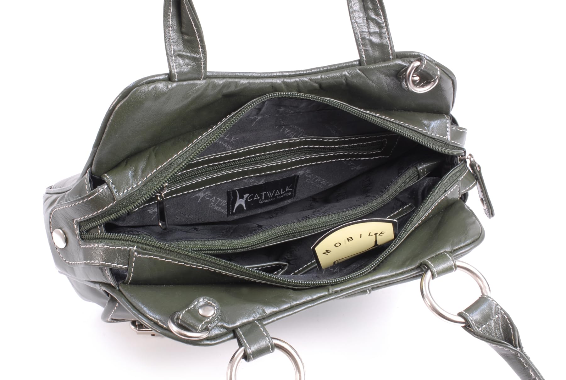 Catwalk Collection Handbags - Bolso de Mano Mediano con Correa Bandolera - Bolso de Hombro de Piel de Mujer - Correa Ajustable - Faith