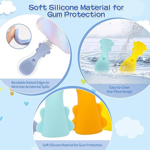 Miniatura 6 de Artículos esenciales para la alimentación infantil y bolsas de comida para bebés sin costuras, cucharas antigoteo para la dieta del bebé,