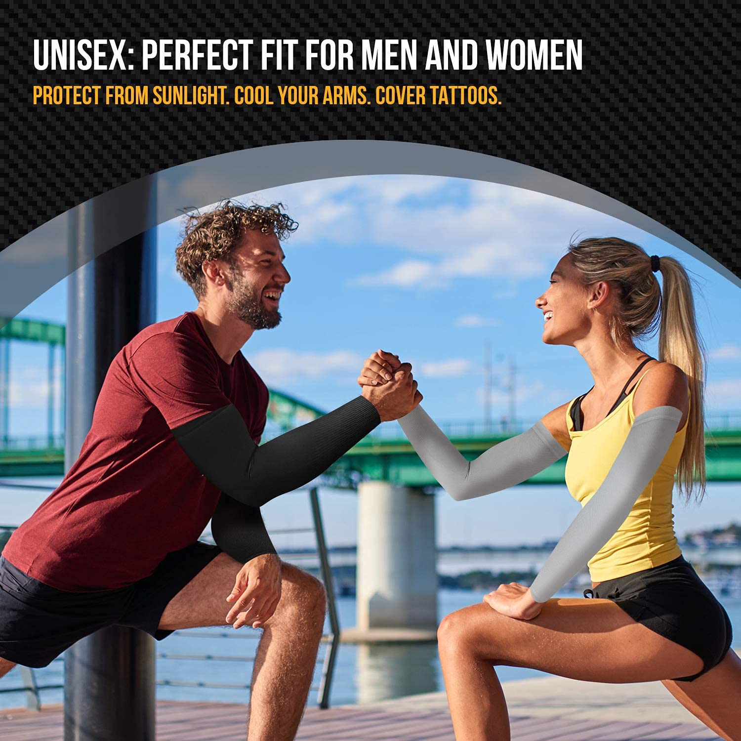 Manchettes de Bras Manchon Bras Anti-UV Protection UPF 50+ Manche de Bras Respirante Manchettes pour Hommes Femmes pour Cyclisme Refroidissement Chevauchée Sport