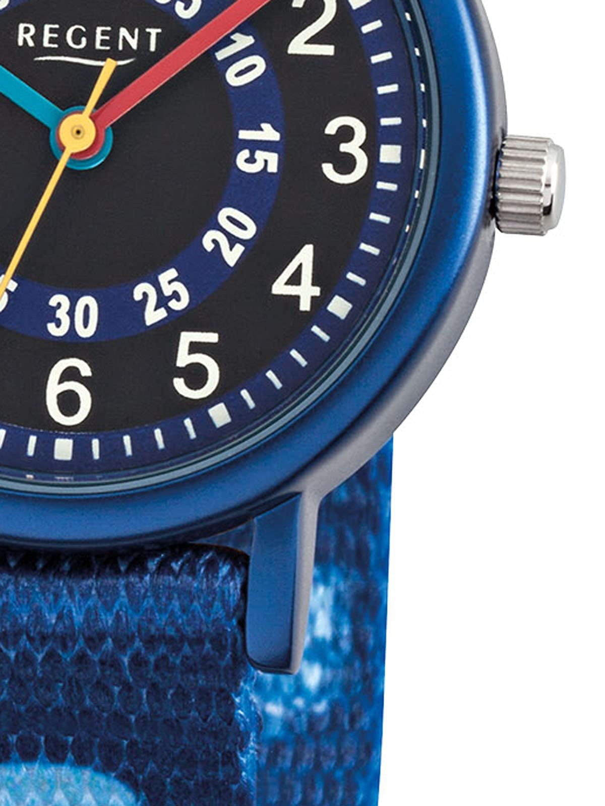 REGENT Armbanduhr für Jungen Junioruhr Kinderuhr Pirat mit Stoffband Arabische Zahlen Quarz