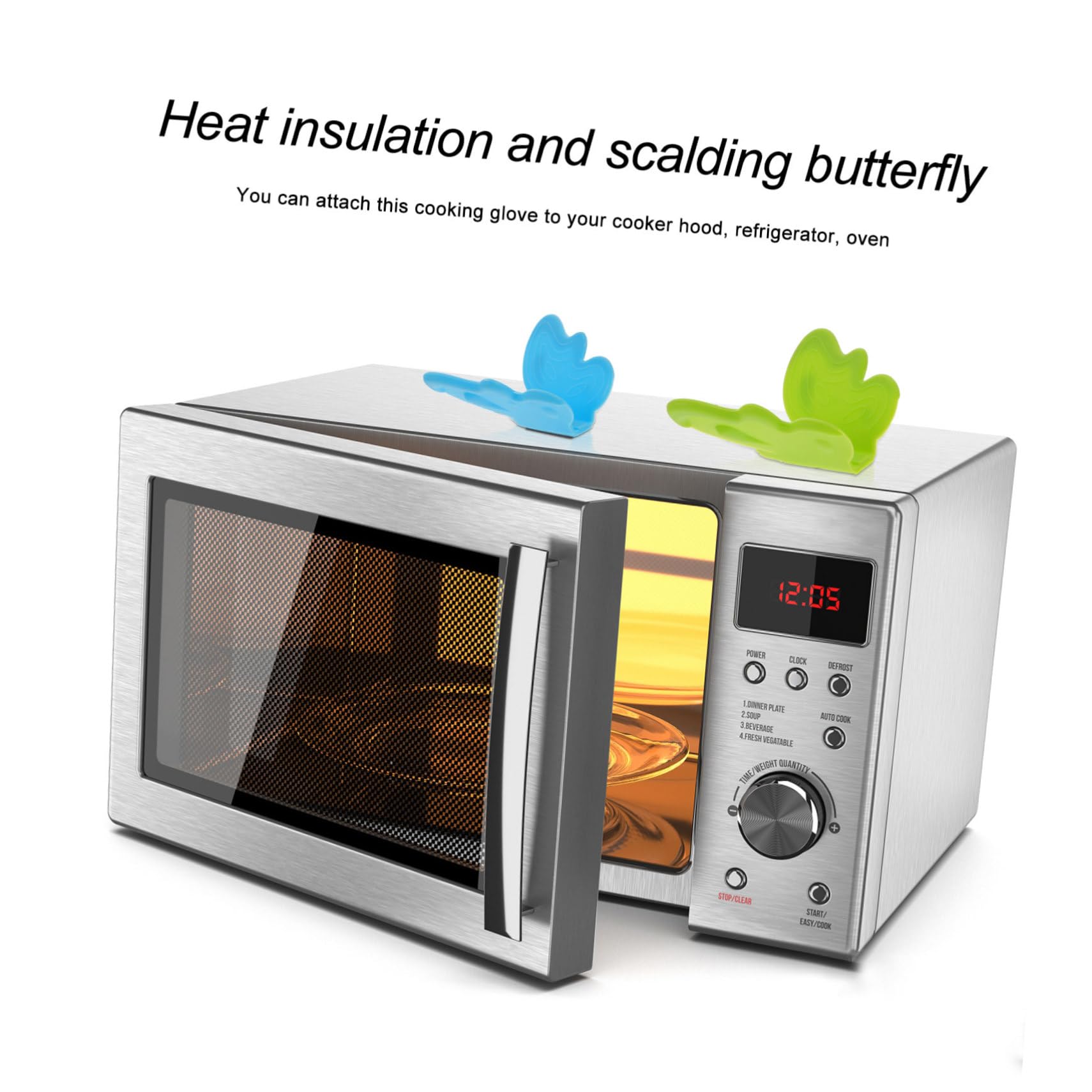 BESTonZON 20piezas Guantes De Cocina Magnéticos De Silicona De Azules Verdes para Horno y Microondas Resistentes Al Calor y Antideslizantes para Utensilios De Cocina y Protección contra