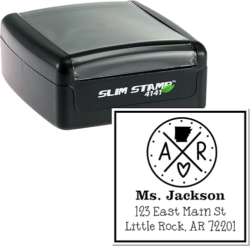 Miniatura 152 de Texas State Love - Sello de dirección cuadrado, uso con almohadilla de sellos, sello de correo de Texas, tamaño 1-5/8 pulgadas Manija