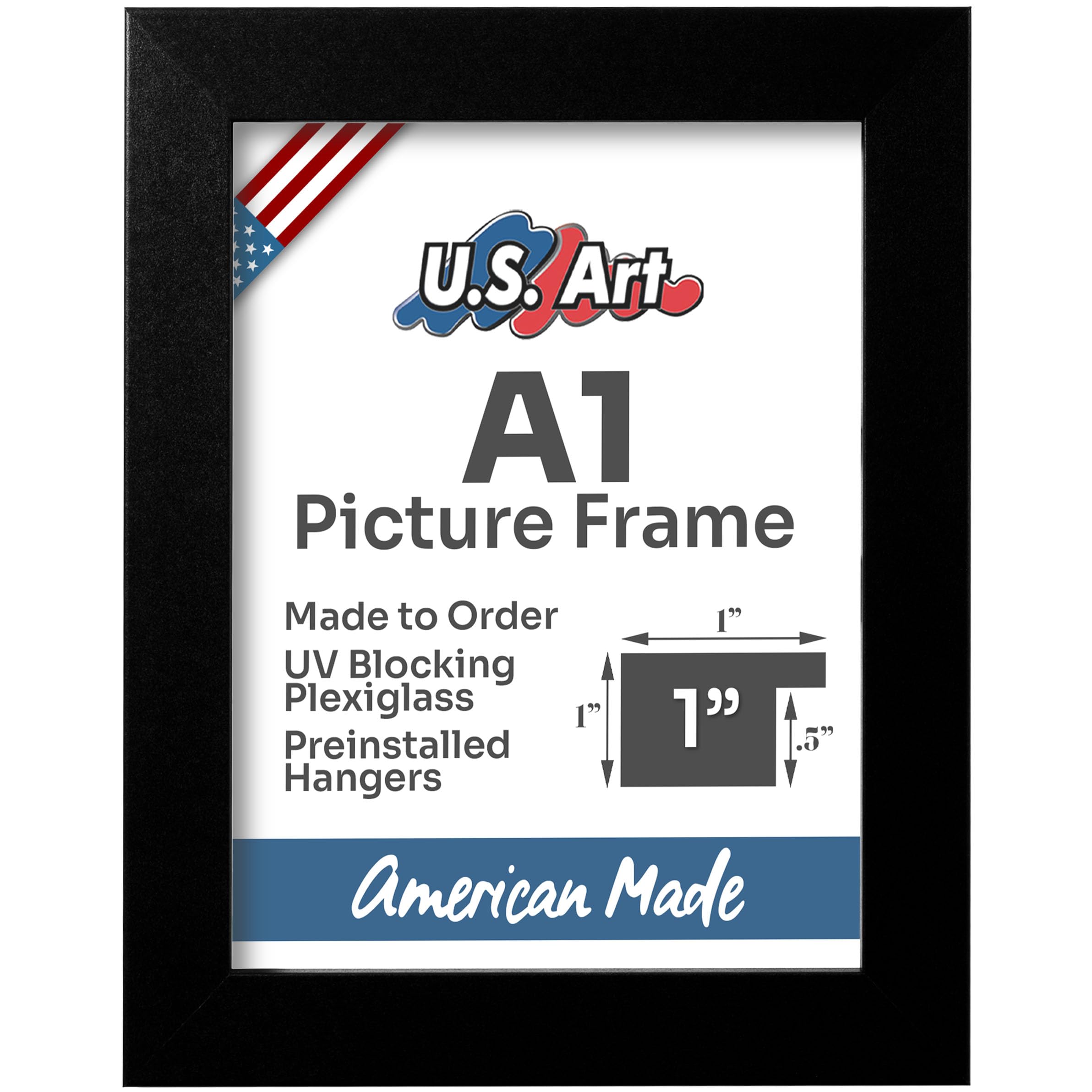 Amazon.com - US Art A1 Picture Frame in 1 Inch Black 23.4 x 33.1