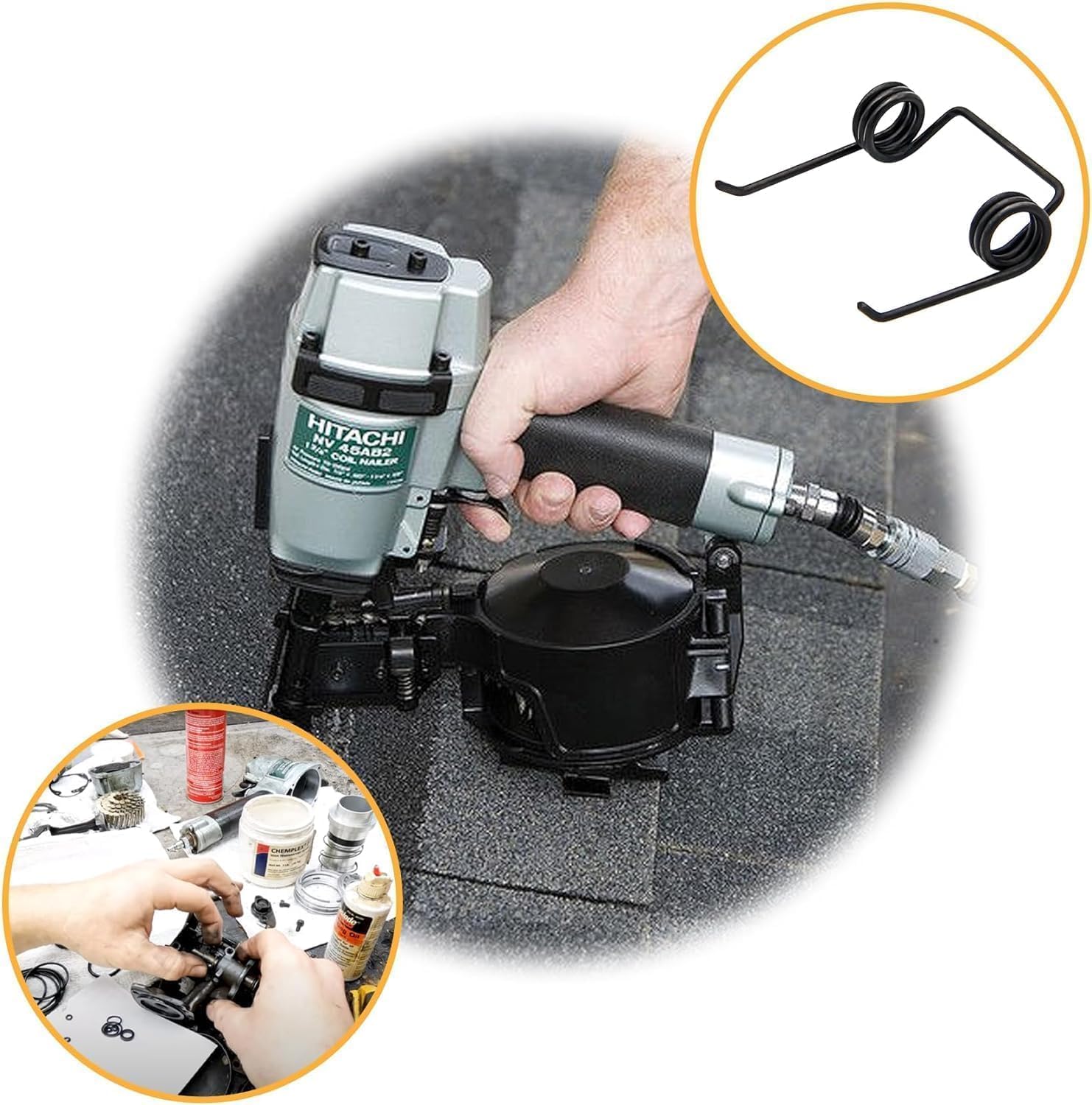 10 Pack 877-761 Feeder Springs for Hitachi Coil Roofing Nailer NV45AB2, NV45AB, NV50A1 thumbnail