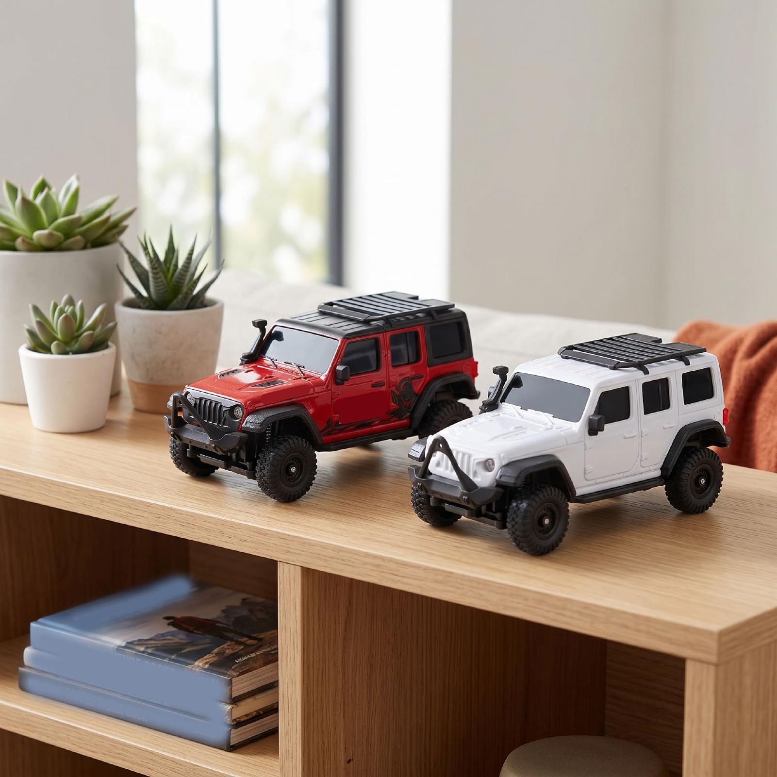 Dilwe RC Crawler, 180 MAh, Maßstab 1:43, Ferngesteuertes Offroad-Auto mit LED-Beleuchtung, Stoßdämpfung für Teppich, Gras, Sand