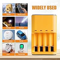 Vista 6 de Cargador de batería AA AAA de 4 bahías, cargador de batería inteligente USB AA AAA para baterías recargables AA AAA NiMH NiCD 1.2V (con 8 pilas AAA)