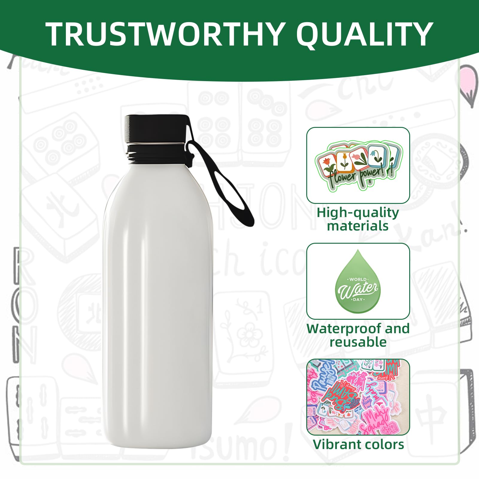 20 Pcs Funny Mahjong Stickers for Water Bottle, Scrapbook, Laptops, Phone Self-Adhesive Waterproof Mahjong Stickers Vinyl Chinese Mah Jong Decals Gifts for Party Decoration