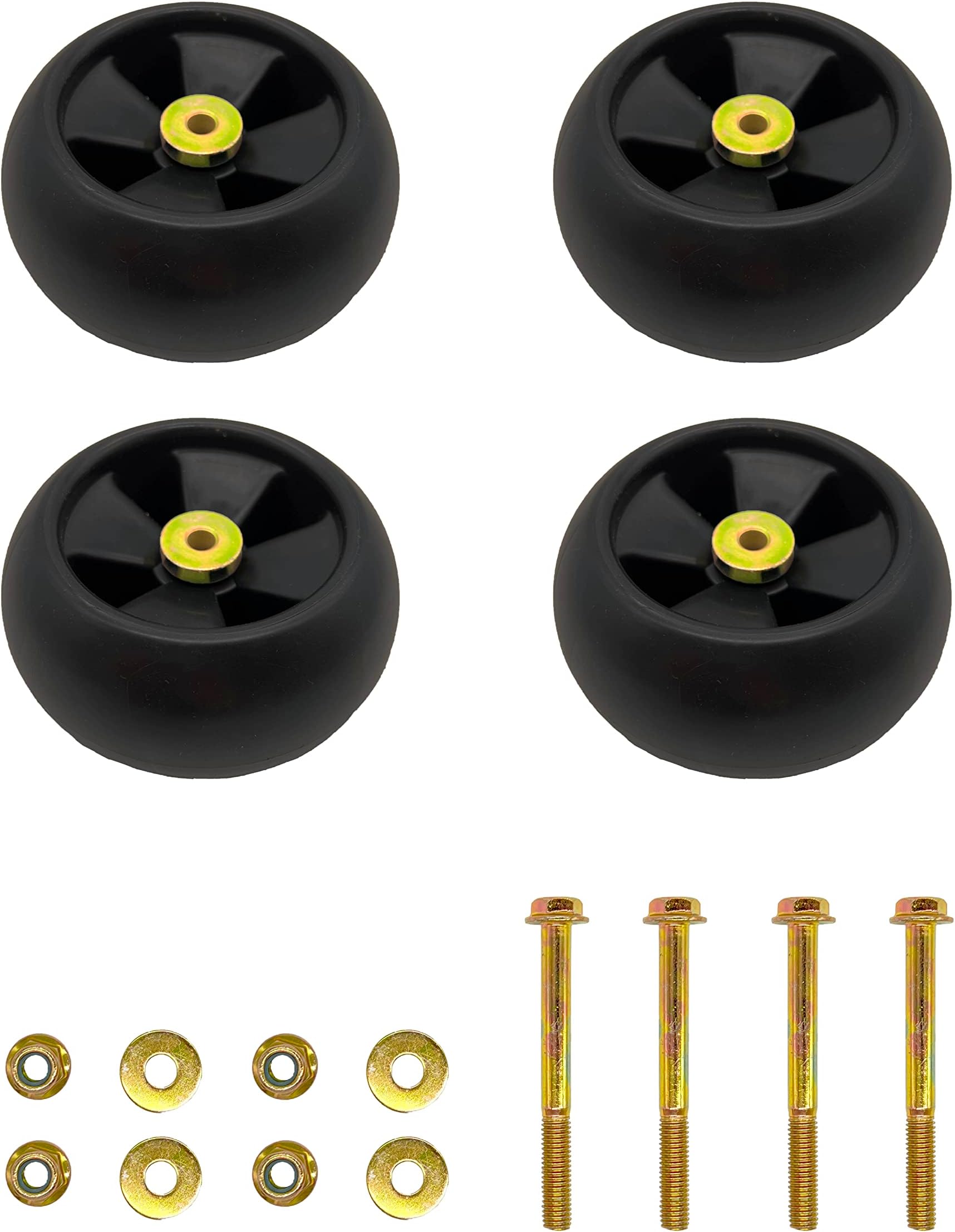 (4 Pack) SEPC AntiScalp 5" X 2" Deck Wheel Replacement Kit for JOHN
