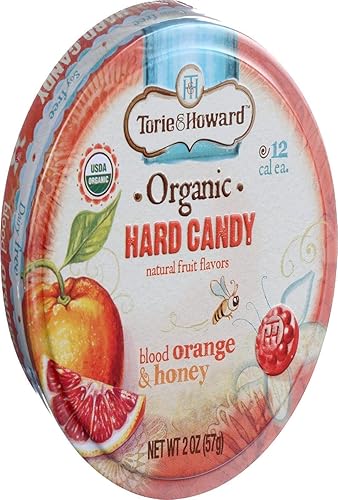 Torie and Howard - Lata orgánica para caramelos duros, naranja sanguina y miel, 2 onzas disponible en Yaxa Colombia