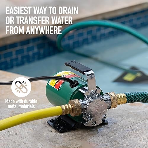 Vista 4 de Water Transfer Pump, 115V 330 Gallon Per Hour - Portable Electric Pump with 6' Hose Kit, Remove Water From Pools, Rain Barrel, Aquariums