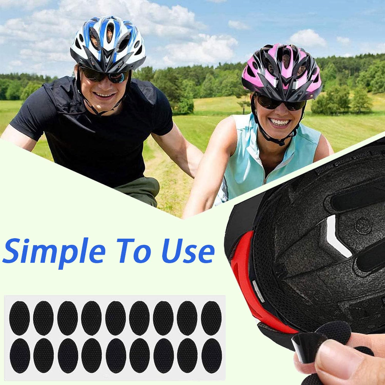 Imbottitura per caschi da Bicicletta,2 Set di Cuscinetti in Schiuma per Casco da Bici,Kit di Imbottitura per Casco,Imbottitura del Casco Protettivo per Imbottiture per Caschi,Sostitutiva