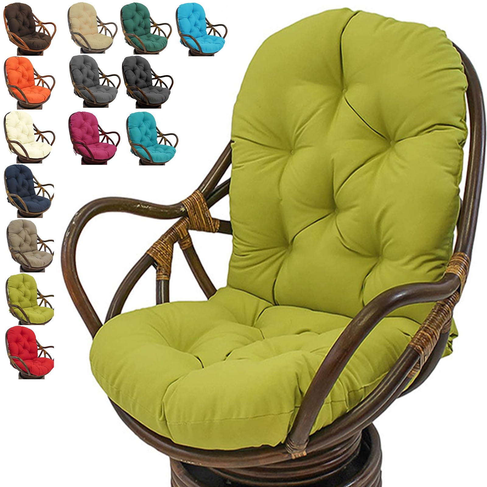 FUYAO Outdoor Swivel Rocker Cushion, Waterproof Improved Comfy Hammocks Papasan Chair Cushion, Rocking Chair Cushion Tufted High Back, For Rattan Swing Wicker Rattan Egg Chair