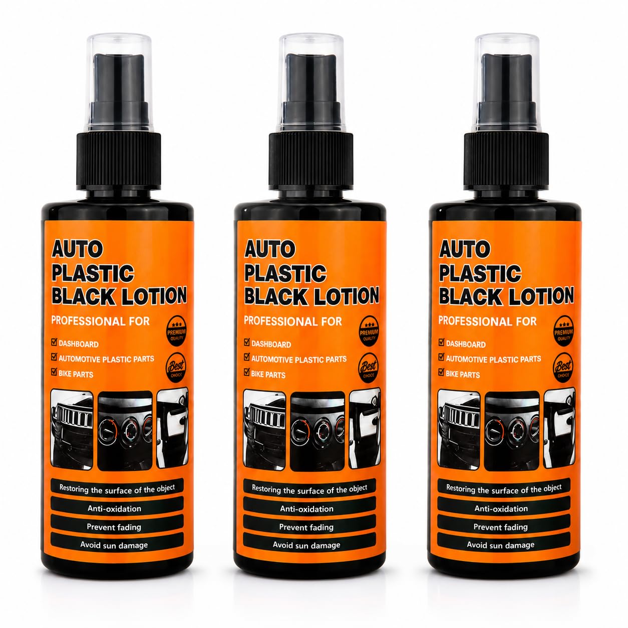 Plastic Restoring Agent 100ml, Auto Plastic Black Lotion for Car & Bike Plastic Trim, Dashboard & Exterior Parts, Plastic Restorer Liquid, Black Finish Care for Bumpers, Door Panels & Interior Trim-image-47