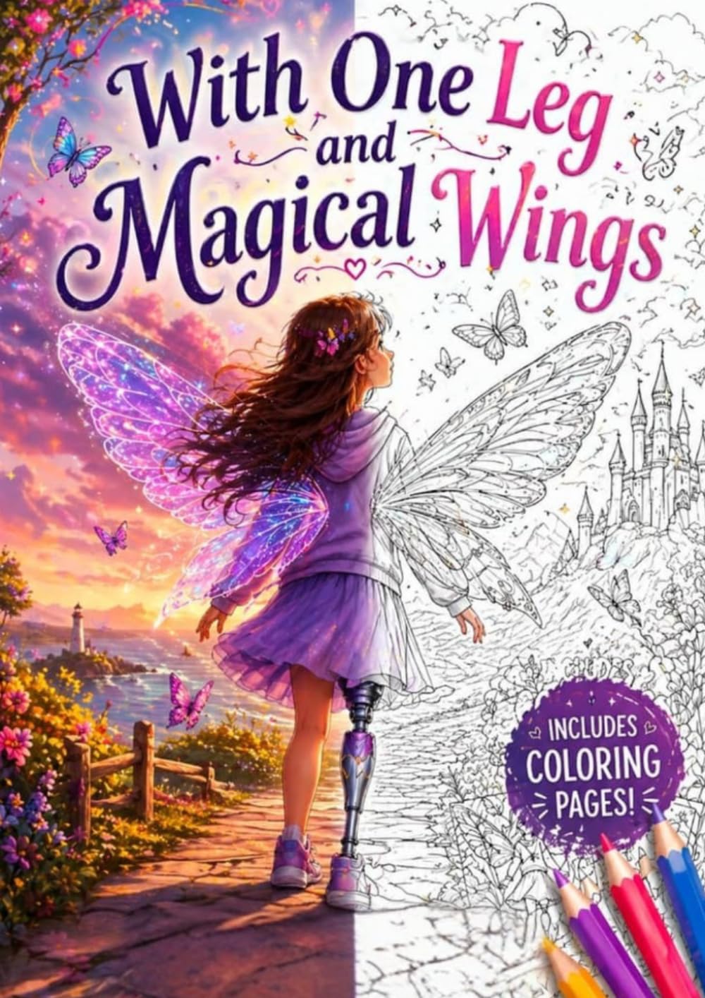 With One Leg and a Magical Wing: A Heartwarming Story of Friendship, Courage, and Disability Inclusion, Includes coloring pages for Kids Ages 6–14