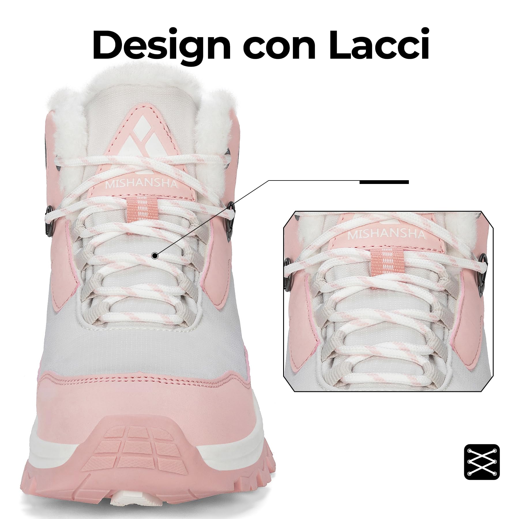 Mishansha Stivali Donna Invernali Scarpe da Escursionismo Antiscivolo Scarponi Trekking 36-42 EU