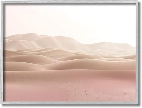 Amazon｜Stupell Industries 砂漠砂丘の風景 ベージュ 白空、キム 