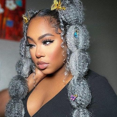 Miniatura 8 de Cabello trenzado de color gris Marley Twist cubano, cabello trenzado de 24 pulgadas, cabello de ganchillo gris para mujer, cabello envolvente para