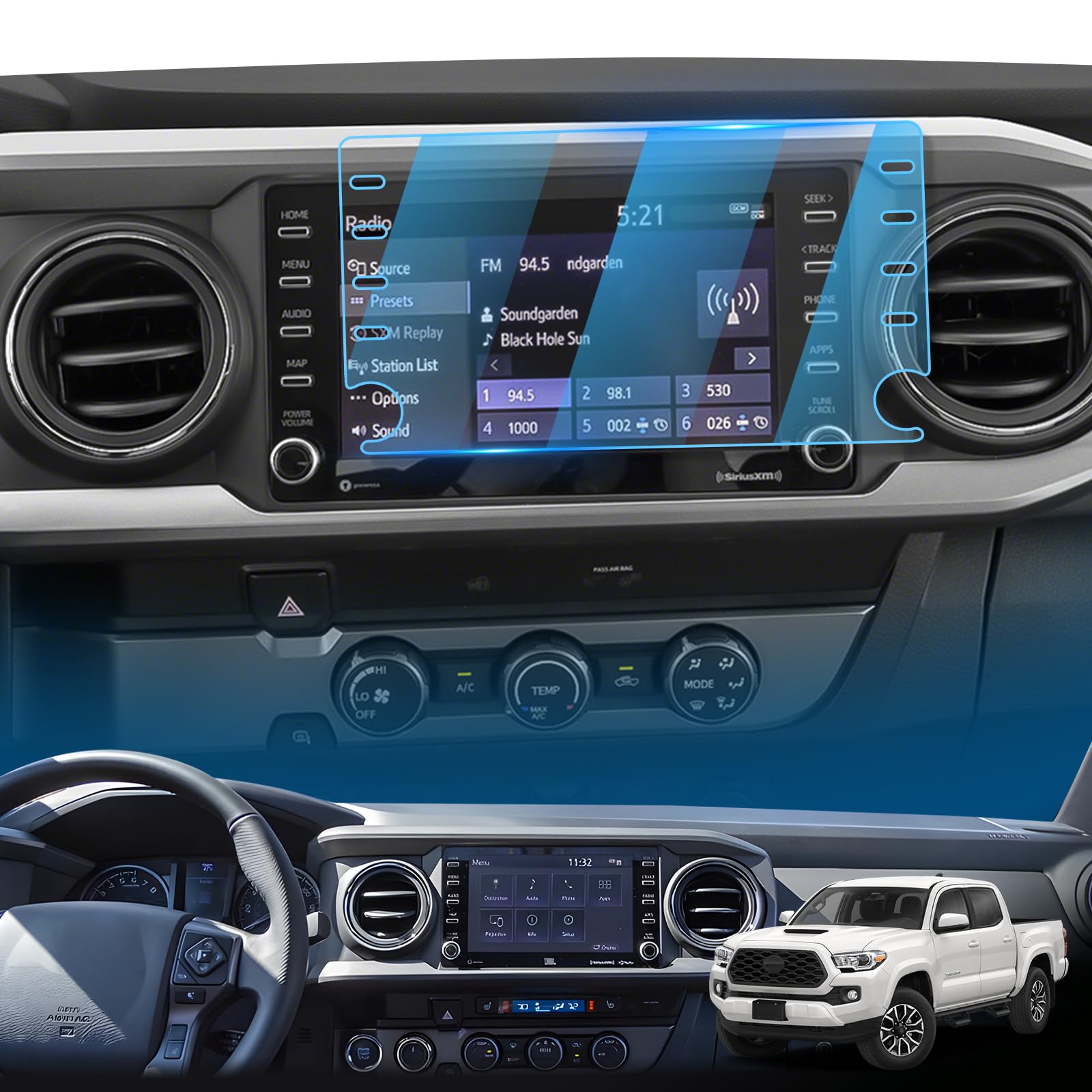 LFOTPP 2019-2021 Corolla Cross Car Navigation Screen Protector for 2019-2022 2023 RAV4 Corolla CHR Tacoma Hatchback 8-Inch Glass 2019-2023 RAV4 C-HR Infotainment Screen Protector Center Touch (8-Inch)
