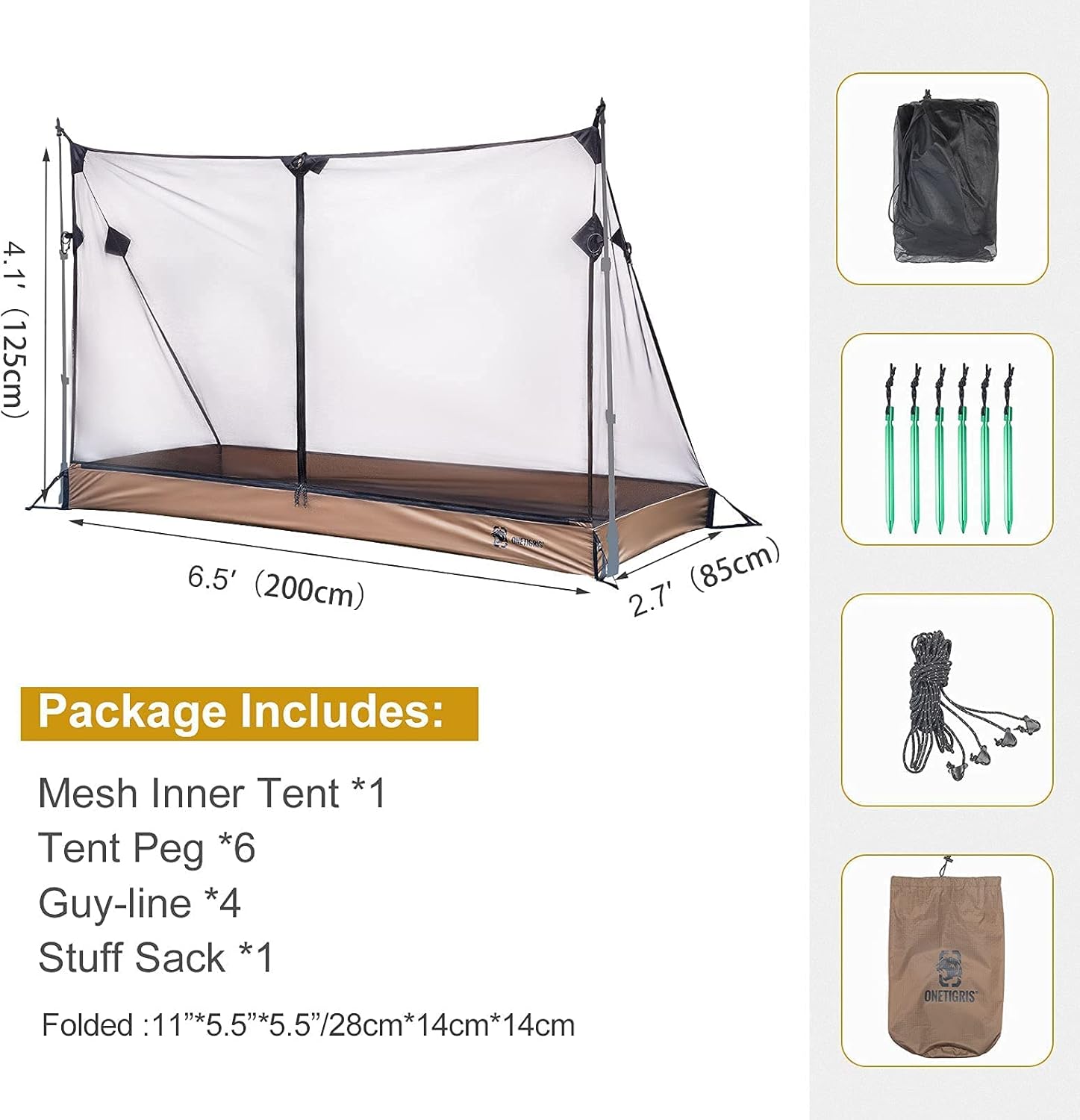 OneTigris Mesh Tent + Waterproof Tent Footprint+ KOMPOUND Camping Hammock : Sports & Outdoors