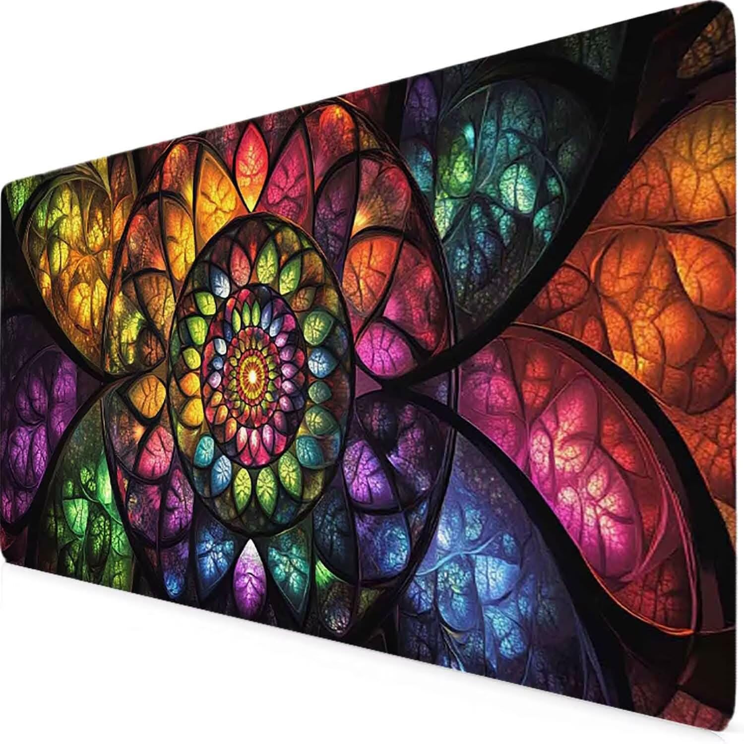 Kolorowa podkładka pod mysz geometria XXL podkładka pod mysz 1000 x 500 mm podkładka pod mysz ze zszytymi krawędziami i gumową podstawą antypoślizgowa podkładka pod mysz XXL do komputera, laptopa