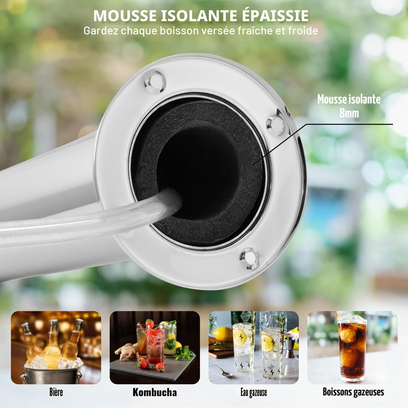 VEVOR Kit Colonne à Bière 2 Robinets, Distributeur de Bière Acier Inoxydable, Tireuse à Bière avec Régulateur Double Jauge W21,8, Coupleur Fût Système S