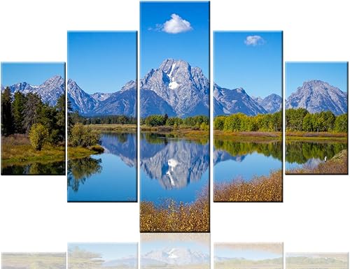 Vista 31 de Paisaje de 5 piezas pintura sobre lienzo