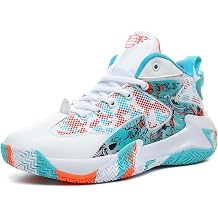 Qiucdzi Basketball Shoes for Kids Boys Fashion Sneakers Comfortable Athletic Lightweight Non Slip Outdoor Sport Volleyball Walking Shoes