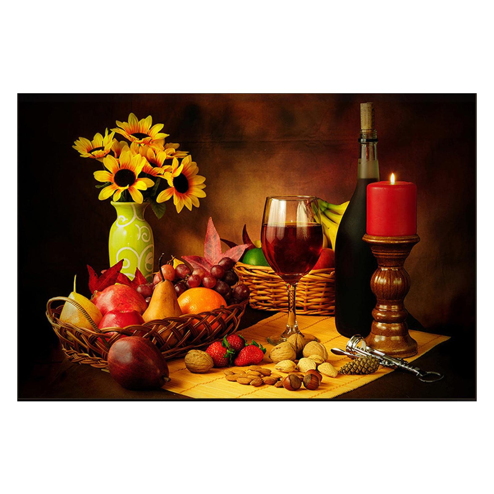 油絵「抽象的なワインと果物の世界」 【公式通販】