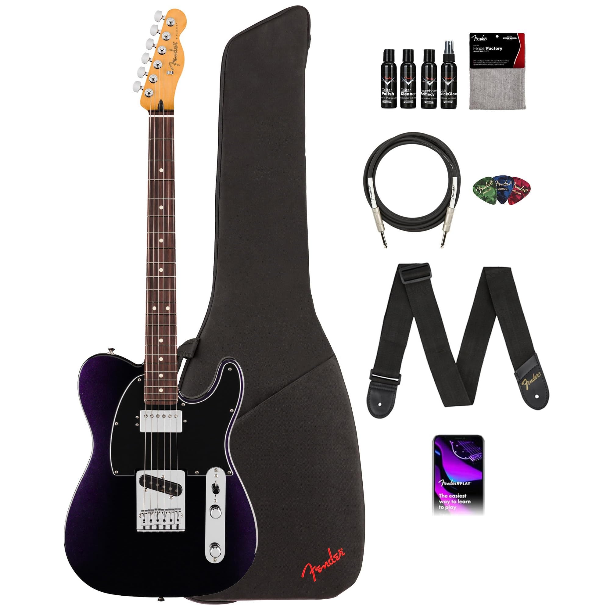 Fender Player II Modified Telecaster SH - Dusk Bundle with Gig Bag, Strap, Cable, 3-Pack…