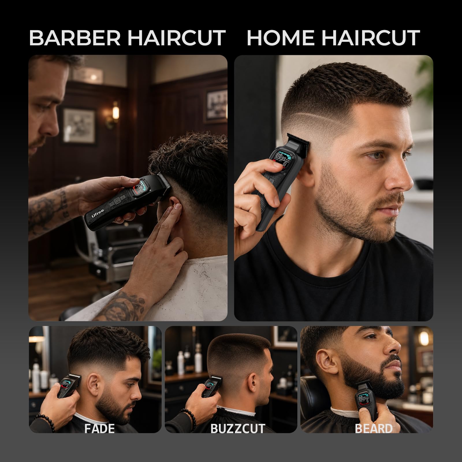Ufree Professional Hair Clipper and Trimmer Set with DLC Blades