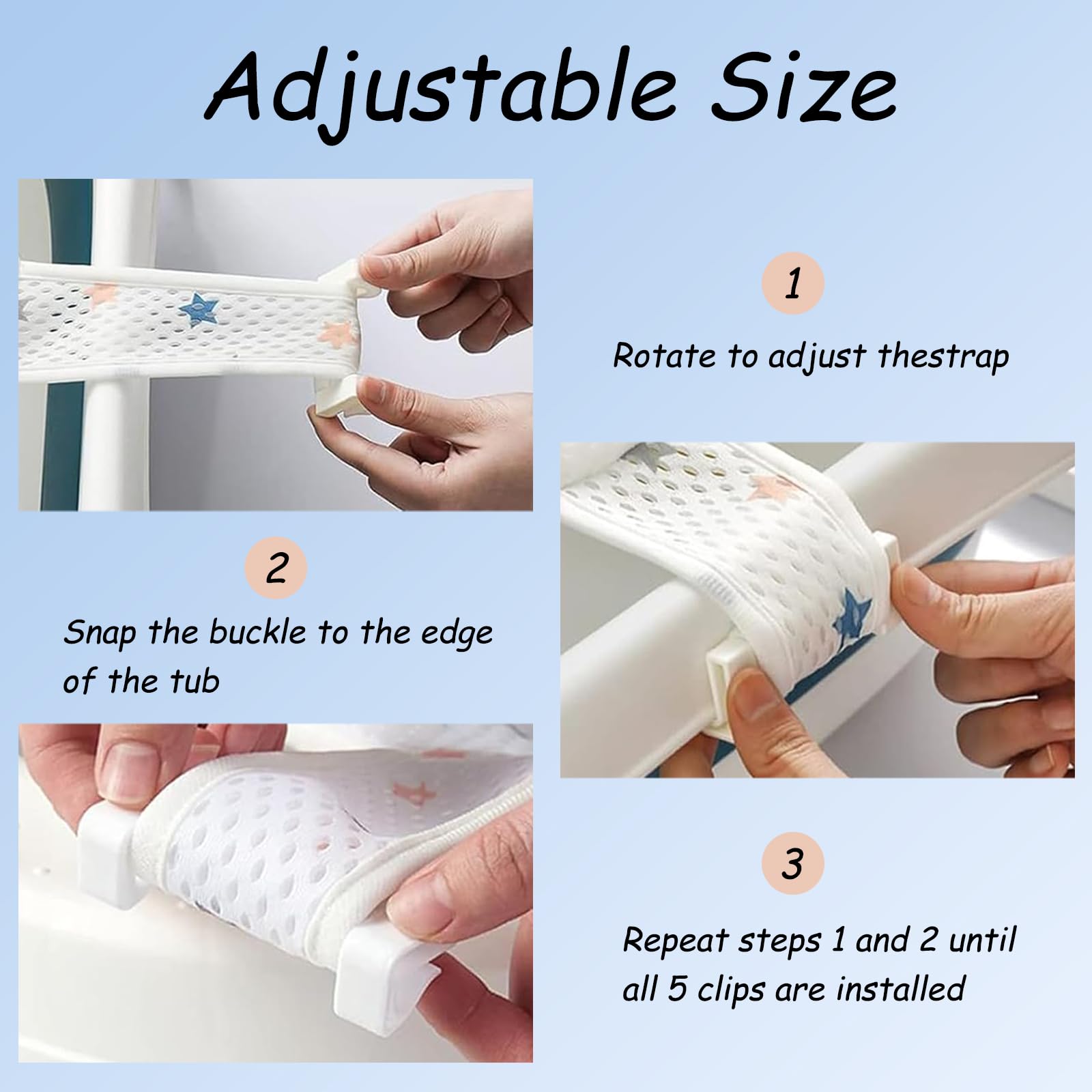 Hamac Antidérapant pour Bain et Bébé Transat Pliable en Maille pour Bébé de 0 à 36 Mois