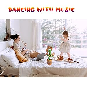 Vocloud Dancing Cactus Talking Toy - Interactive Singing Baby Toy for 0-12 Months Infants, Tummy Time Toys for 1 Year Old Boy/Girl, Sensory Toy for Toddlers (6+ Months Easter Basket Stuffers