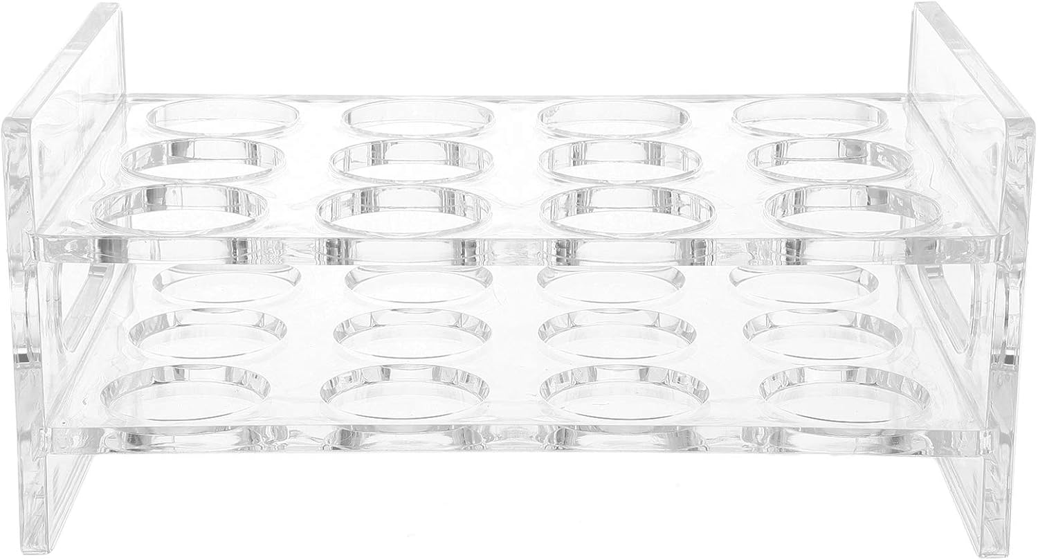 Lurrose Transparent Shot Glasses Caddy Holder Whisky Cups Storage Carrier Serving Tray