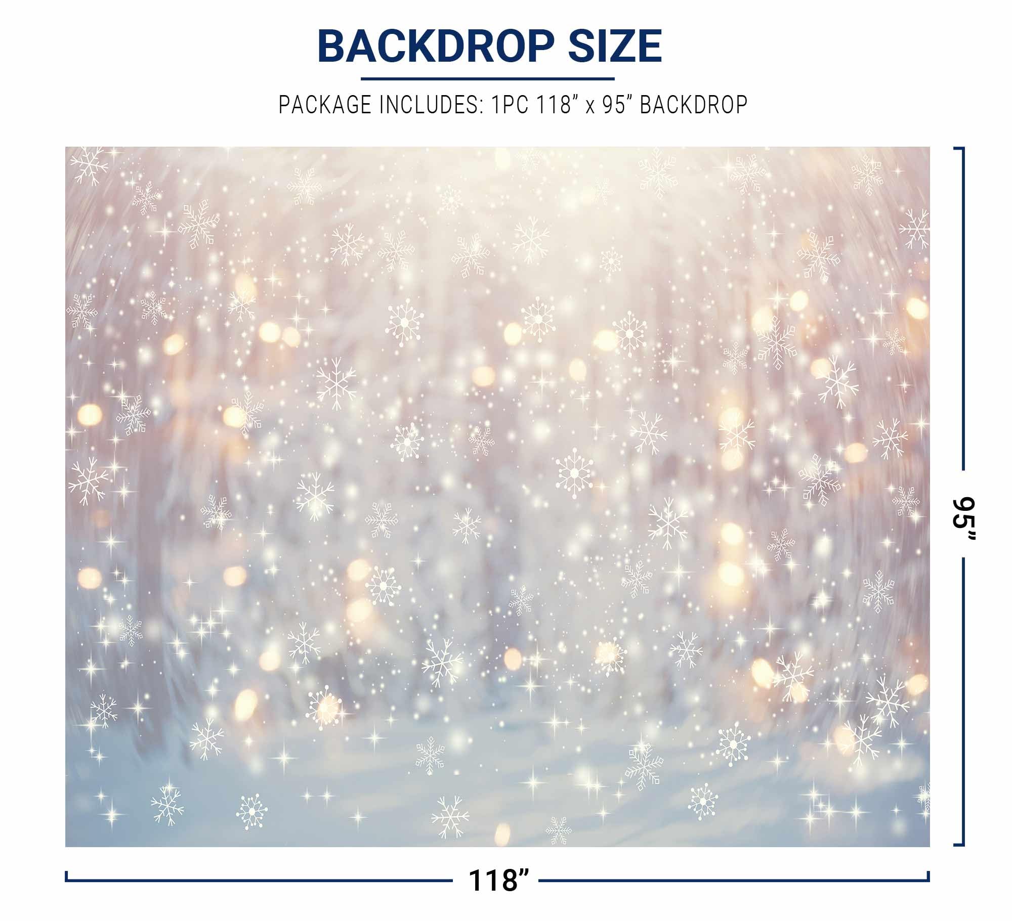 Allenjoy 6 x 6 FT Winter Wonderland Photography Backdrop Christmas Glitter Bokeh Snowflakes Background for Kids Children Newborn Baby Shower Birthday Party Decor Banner Portrait Photo Booth Props: 118 x 95 in