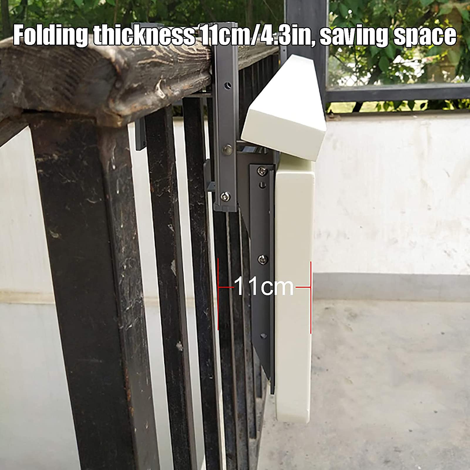 Tavolo da balcone pieghevole compatto per esterni, bancone da bar in alluminio resistente al sole e antiruggine, ideale per appendere cene e computer in piccoli spazi