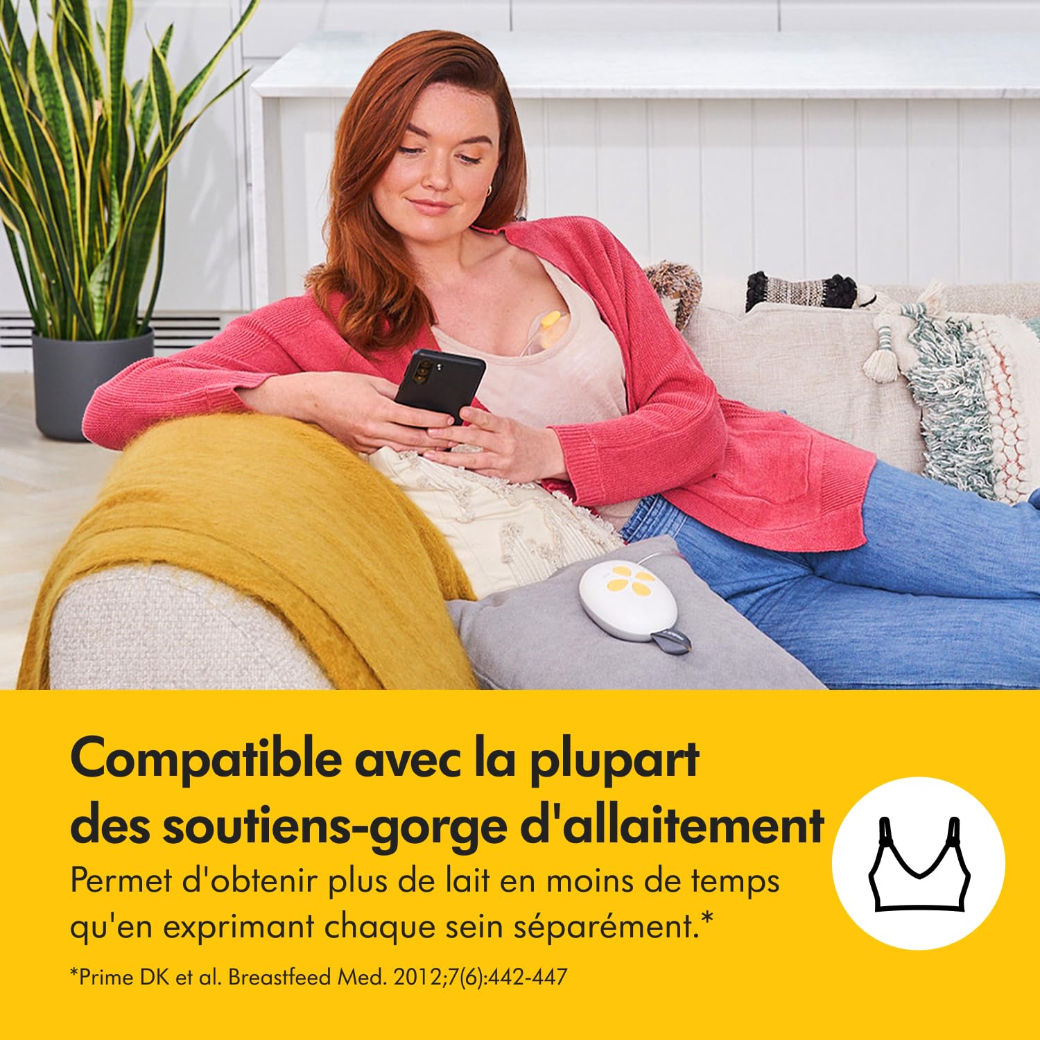 Medela Tire-lait électrique simple Solo Hands-Free, design léger et compact, compatible avec l'application Medela Family