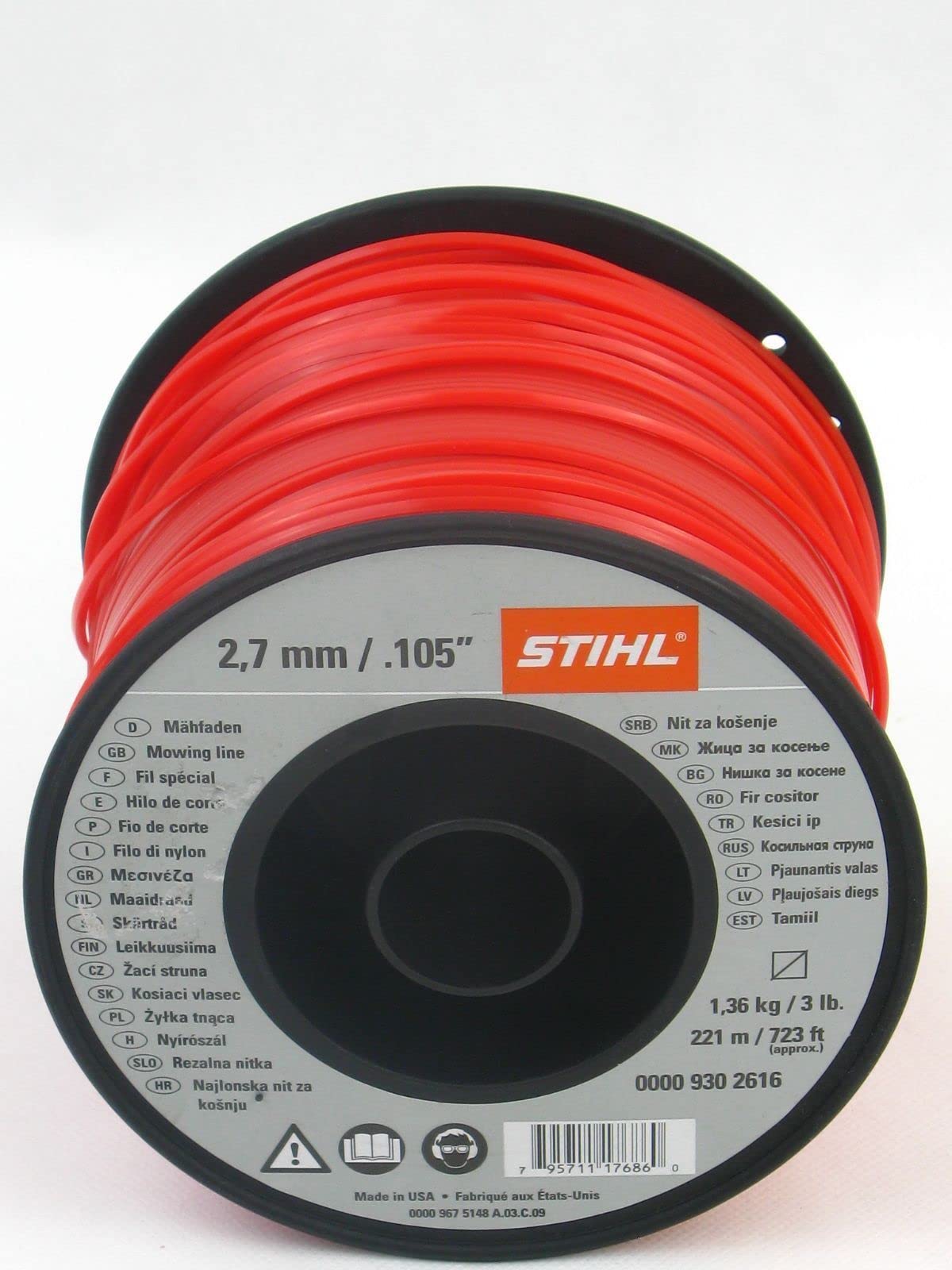 Stihl 0000 930 2616 - Filo nylon per decespugliatore 2,7 mm, 208 m