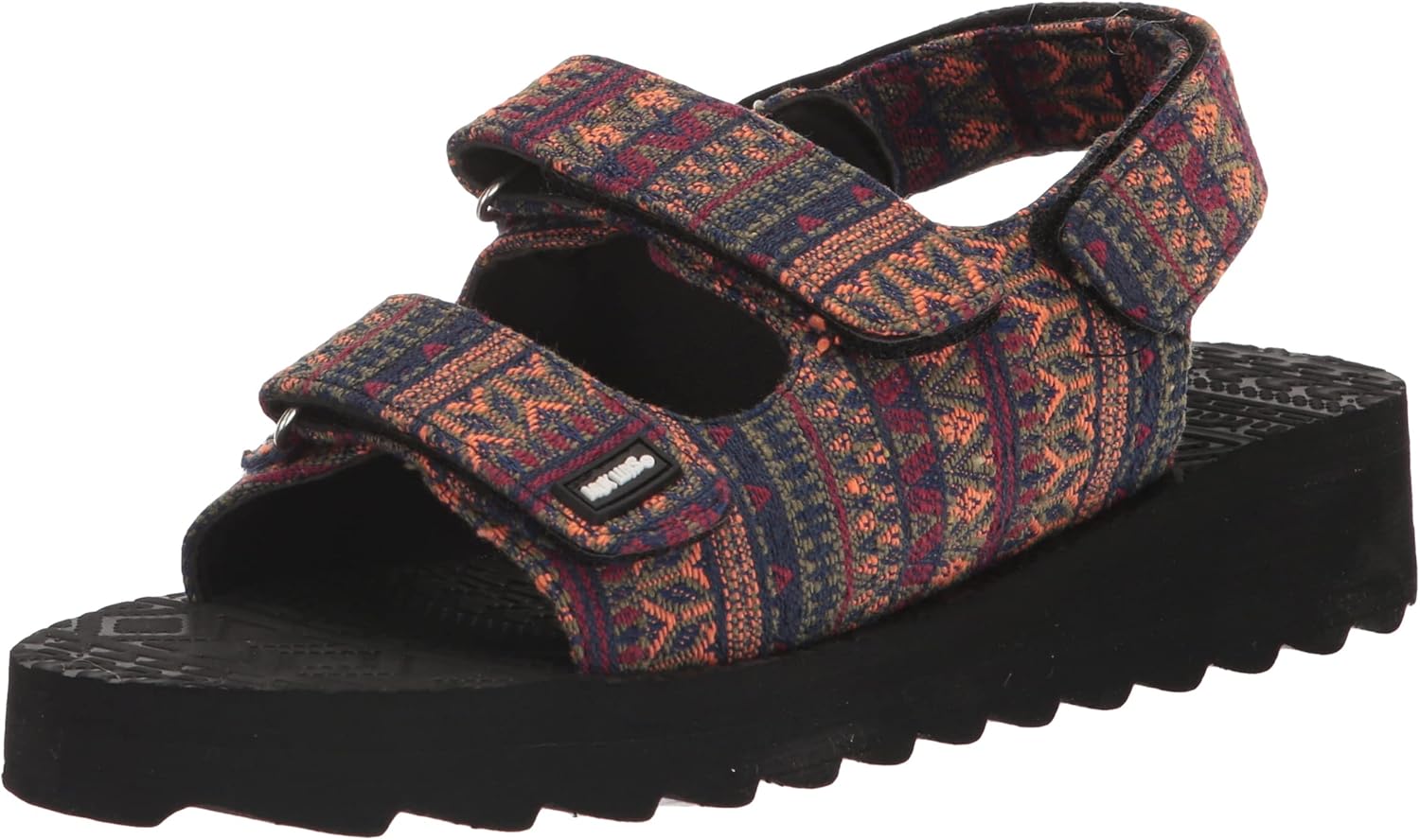 MUK LUKS Women's Wave Curl Sandals, Green Multi, 7