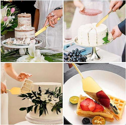 Miniatura 7 de Soporte redondo de metal grande para tartas de 16 pulgadas, soporte de exhibición de postres de encaje para tartas de boda con juego de corte de