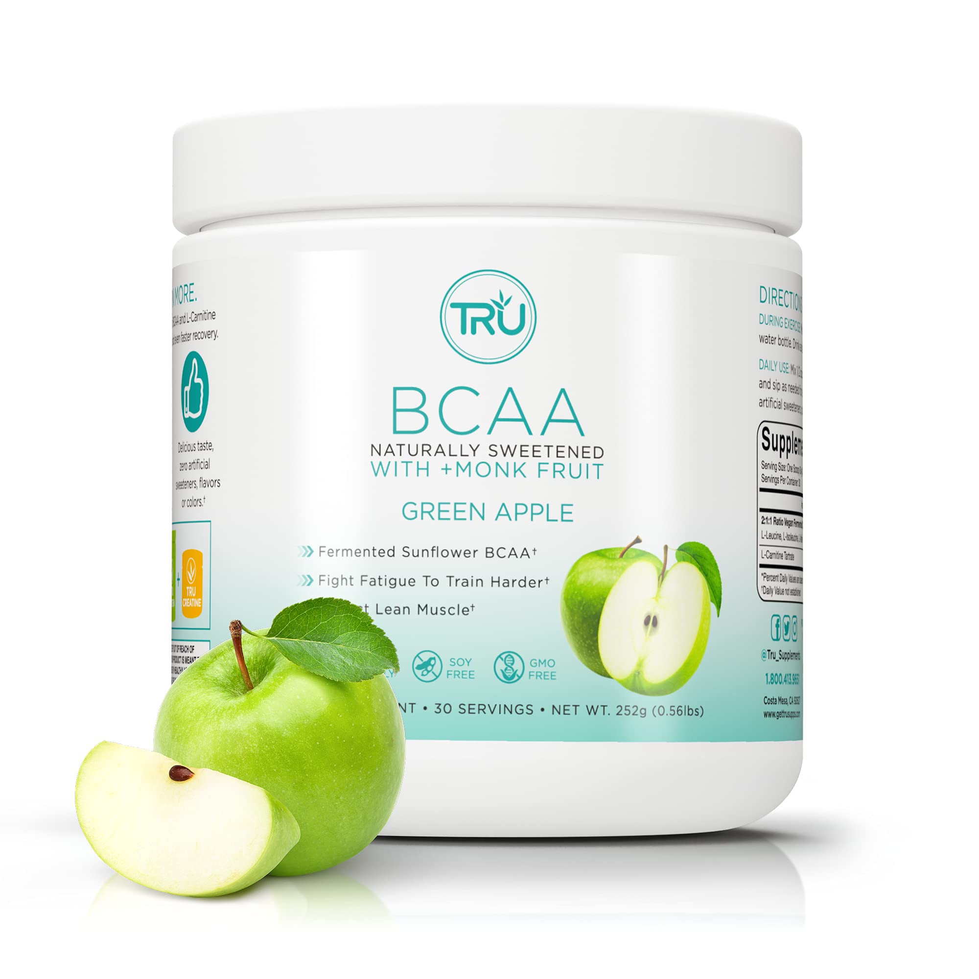 TRU BCAA, Plant Based Branched Chain Amino Acids, Vegan Friendly, Zero Calories, No artificials swee