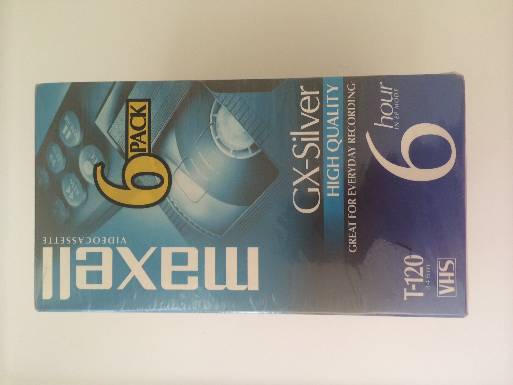 Maxell 6 pacotes GX-Silver T-120 VHS 6 Hour In EP Mode Video