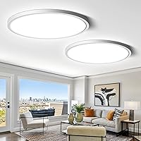 Vista 14 de 12 Inch Gold LED Ceiling Light, 3000K Warm White, 24W Gold Flush Mount Ceiling Light, 3200LM Round Low Profile Ceiling Lights for Bedroom, Living